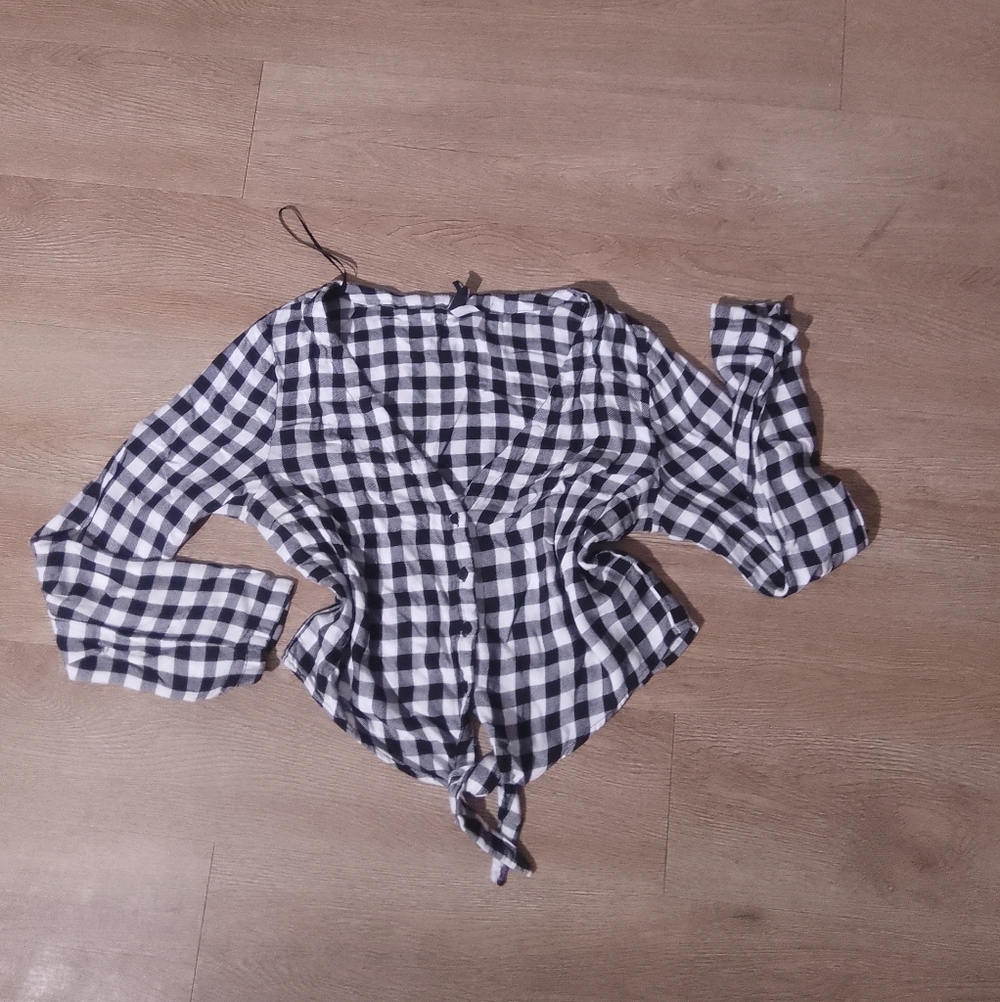 H&M Monochrome Checkered Top